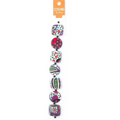 Round & Square Shape Shell Strung Beads